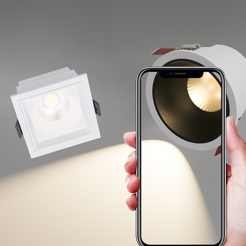 Aluminum Shell Embedded LED Downlights Indoor Commercial Anti-Glare Core Spotlights for Deep Lighting