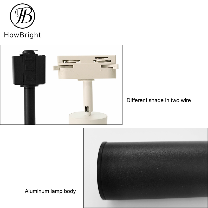 Indoor GU10 Adjustable LED Spotlight Lighting Aluminum Track Light Housing Customized 2 Wires Track Spotlight of Fixture