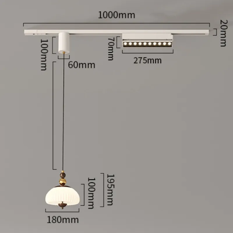 New Chinese Style Design and Decoration LED Light Magnetic System Track Light Linear Rail Pendant Light (ZY-D022)