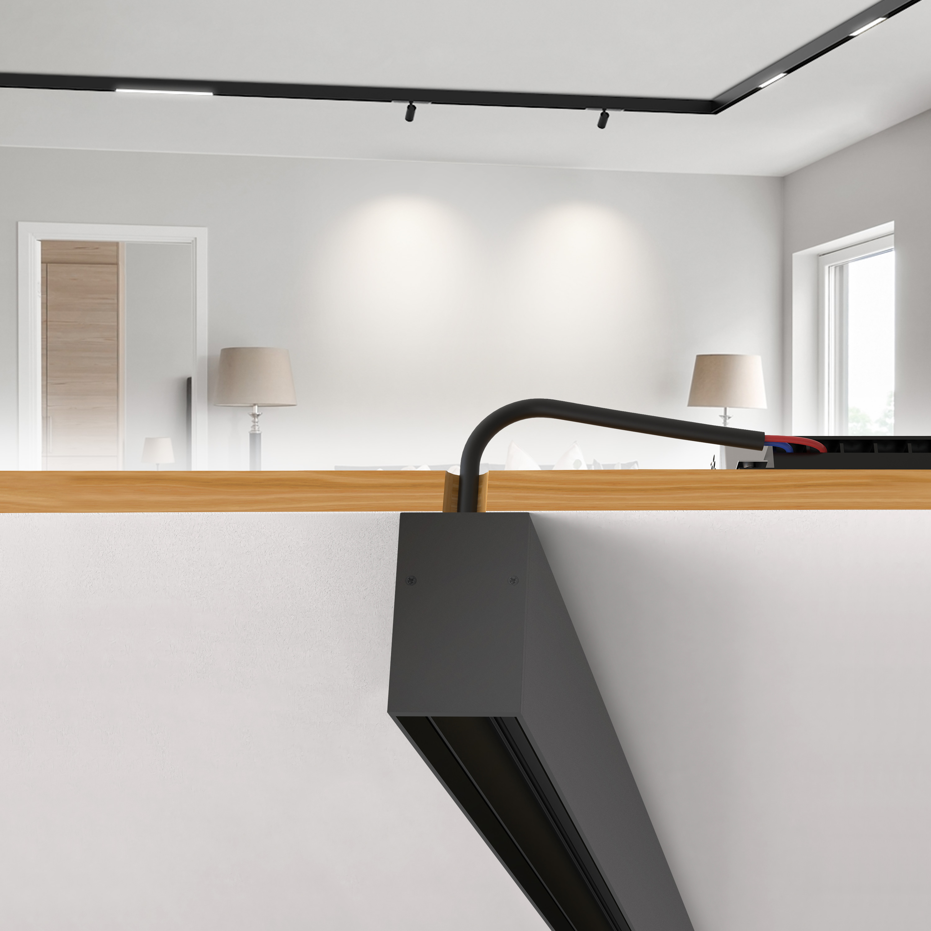 SCON Surface Mounted LED Magnetic Track Light Lamp Aluminum Modern Ceiling Lamps Indoor Rail Lighting System