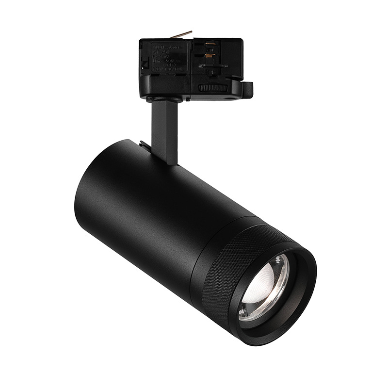 Modern 30W COB LED Track Spotlight 4000K Anti-Glare Zoomable Art Gallery Surface Mounted 3-Phase 4-Wire Track Lights 220V PC