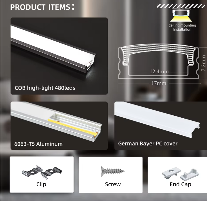 Linear Lighting COB LED Strip 24V 480D 8MM High CRI Flexible LED Tape for Custom Architectural Lighting Solutions Projects