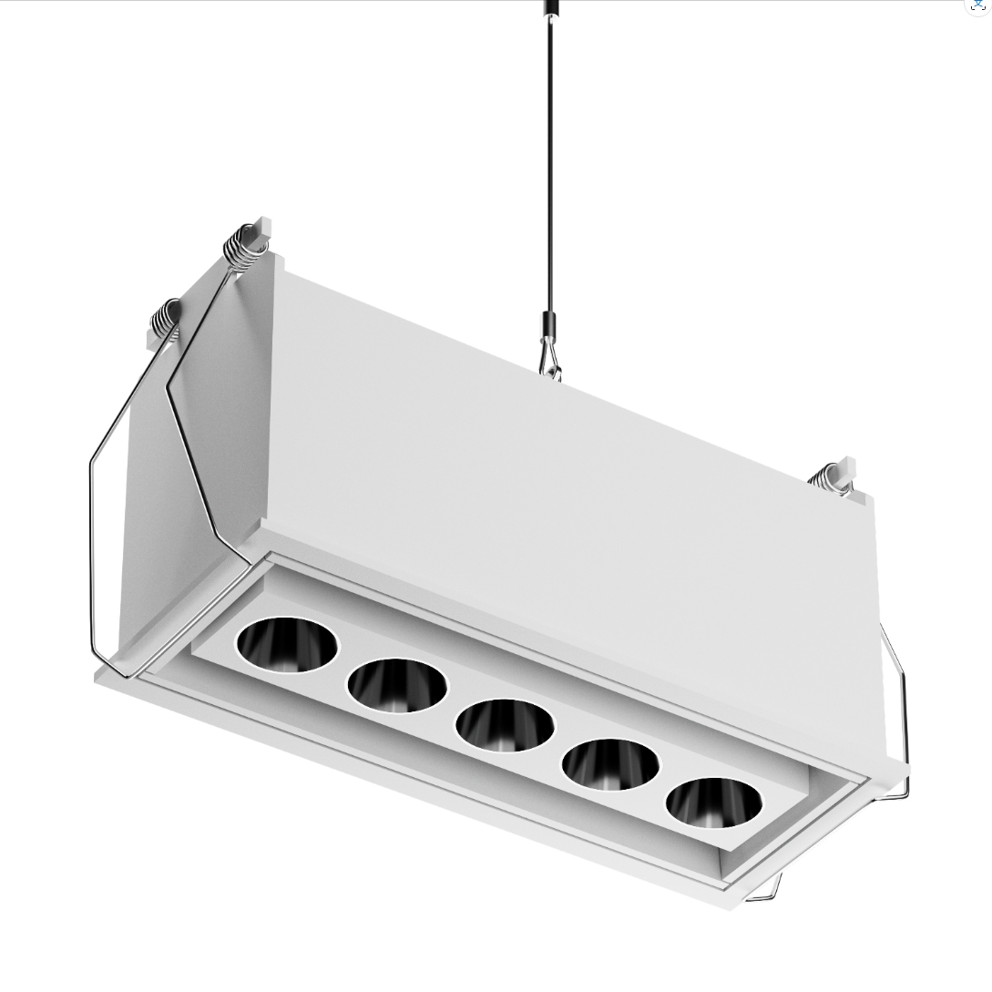 Ceiling Recessed Surface Interchangeable Downlight 10W Ra95 Anti Glare Slim Linear Shape LED Grille Downlight