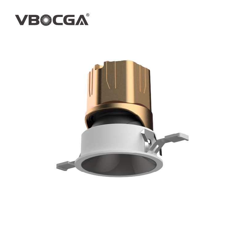 Modern Downlight Round 12W LED Deep Honeycomb Recessed Light Die Cast Aluminum Home Office Use 3000K Color Temperature Dimmable