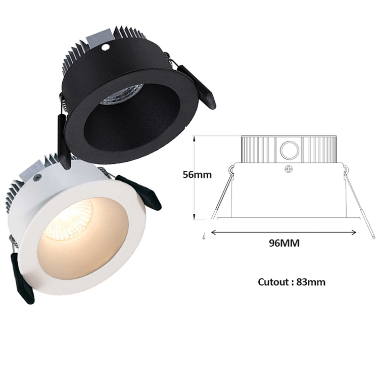 Anti Glare LED Down Light White Black House Led Downlight Spotlight 2700K 3000K 8W Anti-Glare Dimmable Recessed COB Downlight