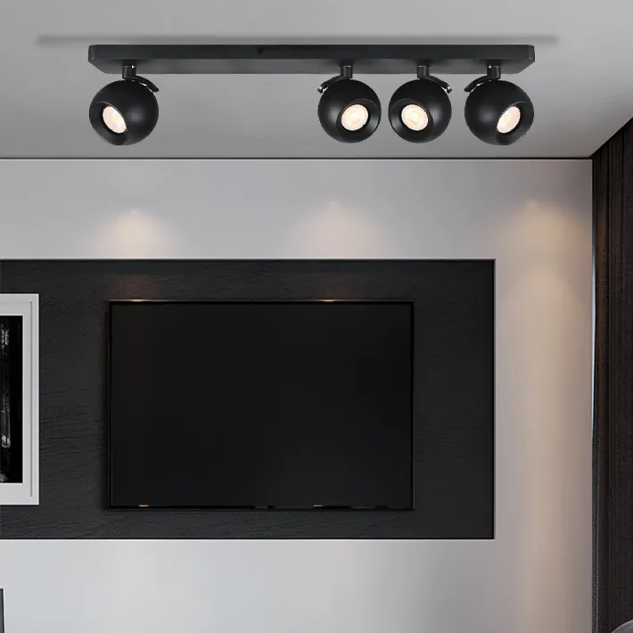 Track Wall Lamp Modern Decorative GU10 Fixture Aluminum Black White Adjustable Indoor Surface Mounted Ceiling Spot Light