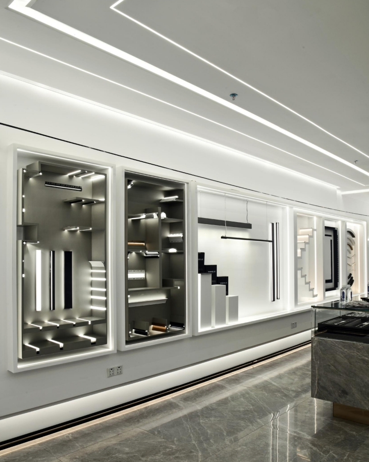 Commercial Office Surface Mounted Ceiling Pendant Linear Strip Lighting System Recessed Linkable LED Linear Light