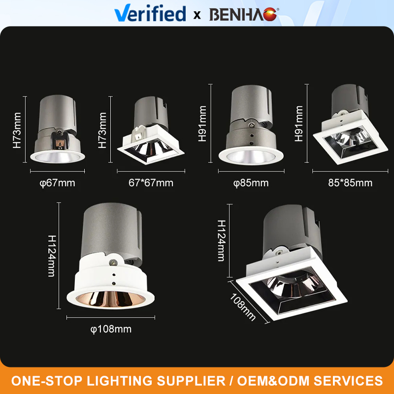 Bis RoHS CB SAA CCC Factory Wholesale LED COB Aluminum Smart Dimmable Adjustable Interio Ceiling High CRI Anti-Glare Recessed 18W 220V Spotlight
