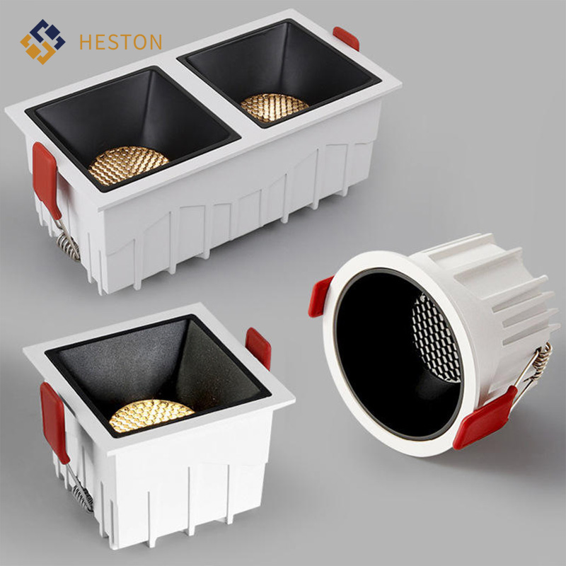 7W 4000K High Quality Anti-Glare Project Aluminium Downlight Round Square Recessed Trimless Ceiling Indoor Down Light LED COB Spotlight