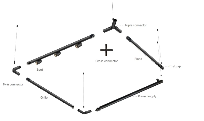 Elegant Pendant Downlight Linear LED Ceiling Spot Light Magnet Rail