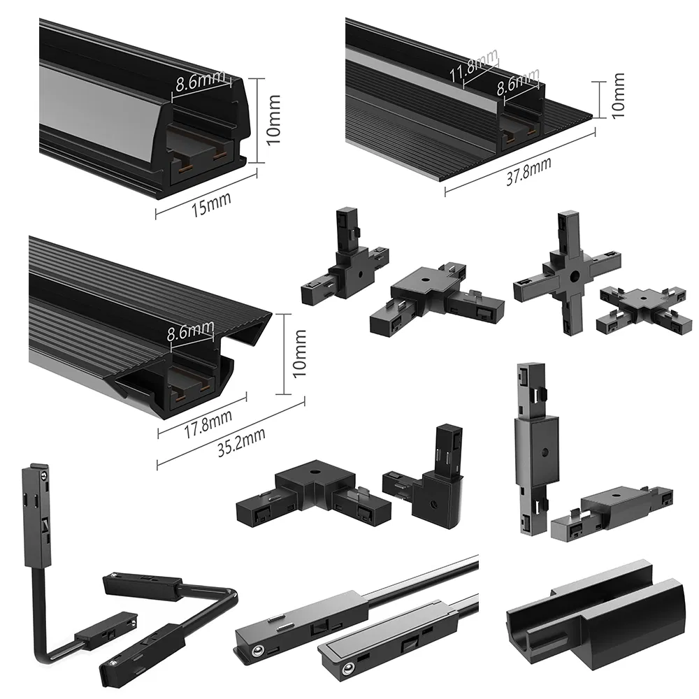 DC24V Ultra Thin 8mm Mini Size Tuya Smart System Lamp Jewellery Cabinet Linear Magnet Spotlight LED Magnetic Track Light
