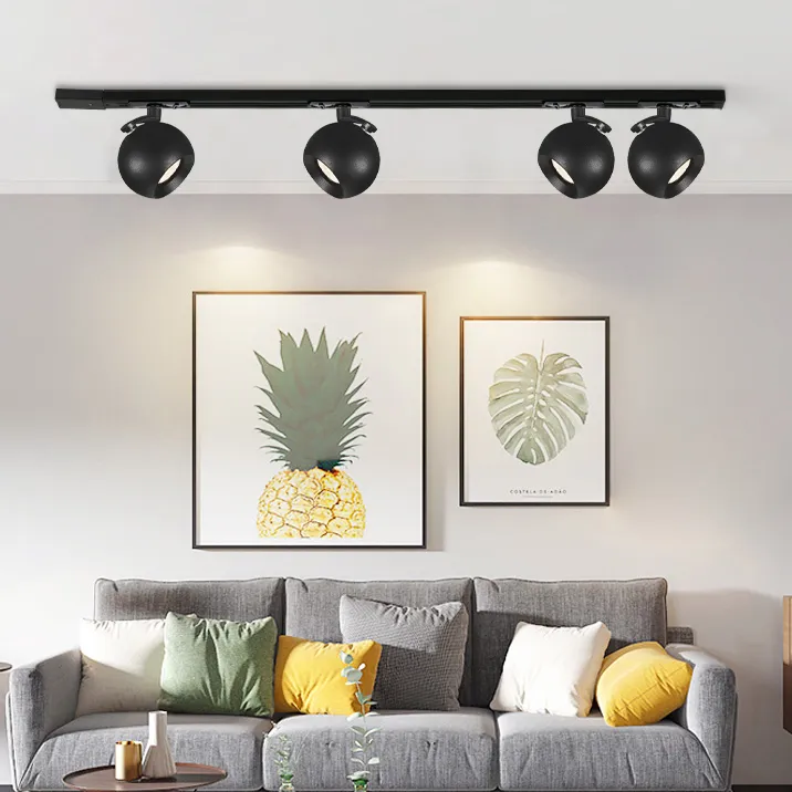 Track Wall Lamp Modern Decorative GU10 Fixture Aluminum Black White Adjustable Indoor Surface Mounted Ceiling Spot Light