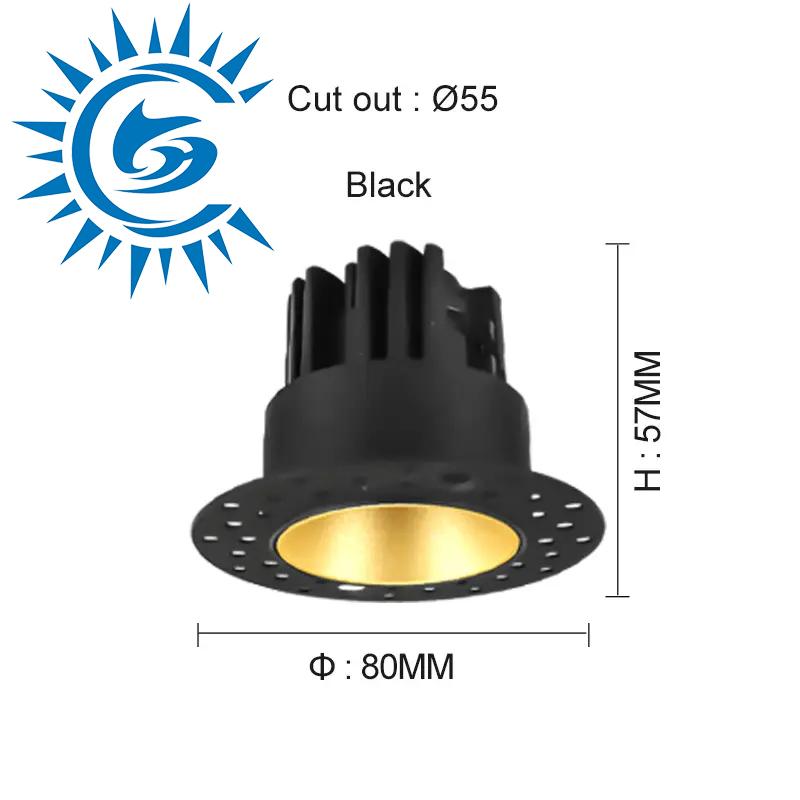 7W 3000K 4000K 5000K Spot Light Deep Antiglare Trimless Ceiling Recessed LED Down Light LED Spotlight Downlight for Home Furnishing, Commercial