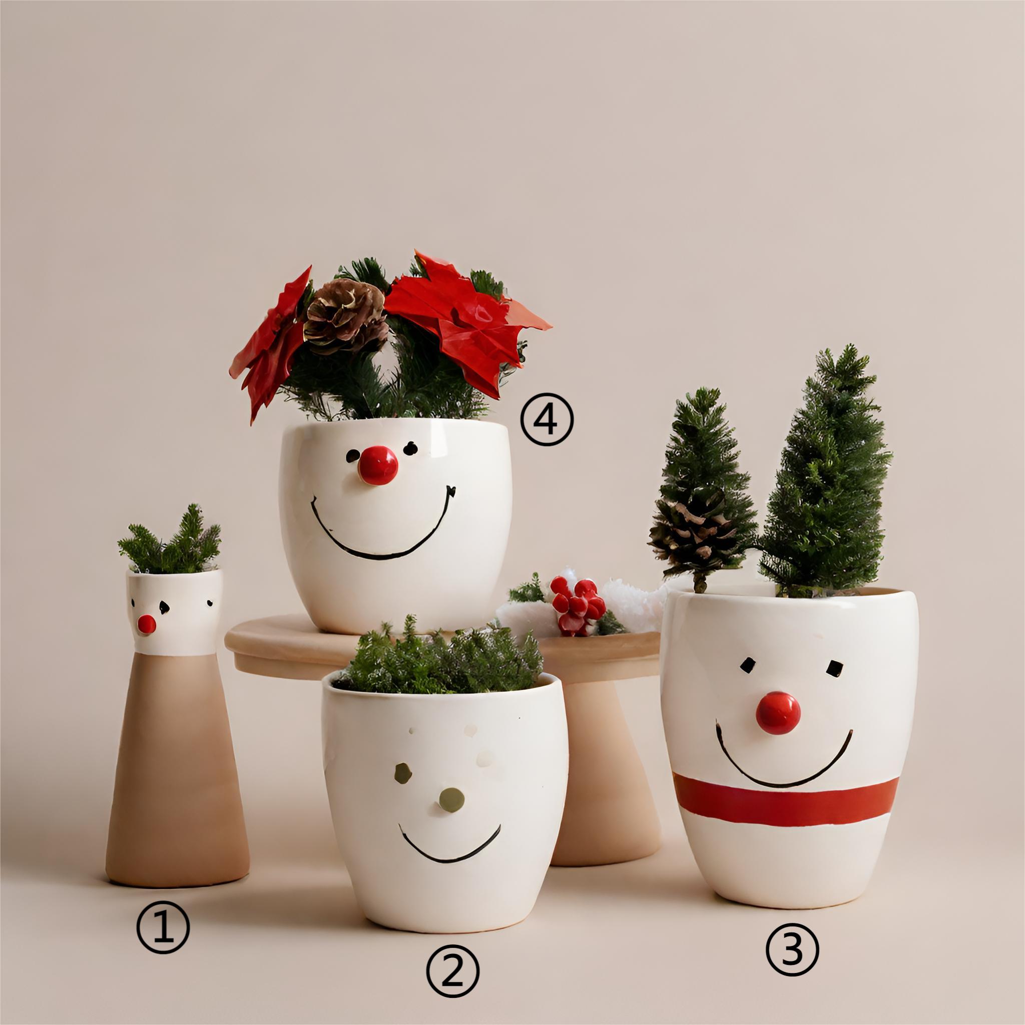Wholesale Snowman Design Ceramic Christmas Pots – Festive Indoor Planters for the Holiday Season VDLK2404274 Manufacturer, Factory