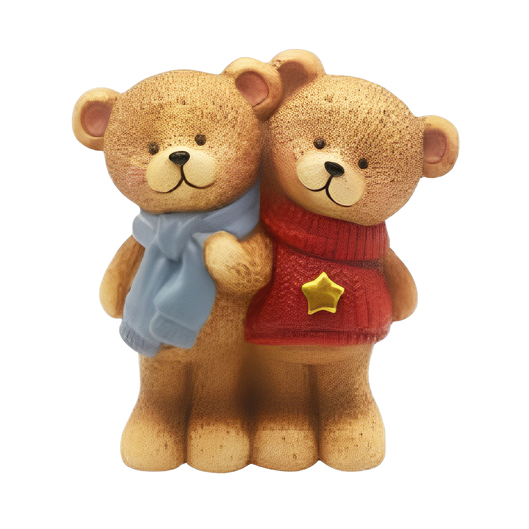 Wholesale Set of 2 Ceramic Bear Figurines – Christmas Bears with Sweaters & Scarf HDFS7933 Suppliers, Factories