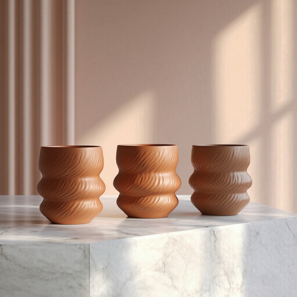 Cheap Modern sculpture style textured ceramic flower pot - for indoor plant cultivation VDLK4467 Suppliers, Factory