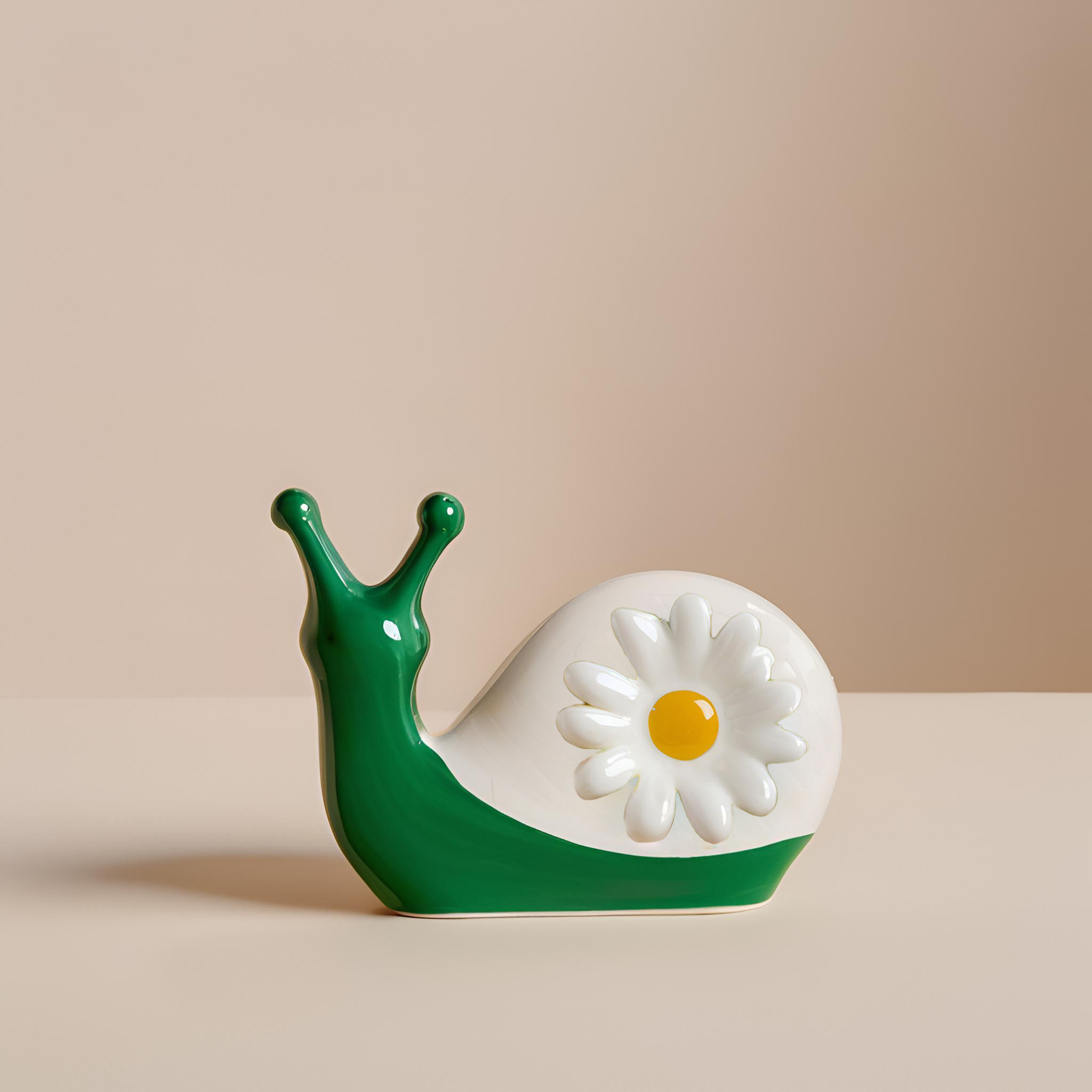 China Hand-Painted Ceramic Snail Ornament with Daisy Accents VDLK1070 Manufacturer, Factory
