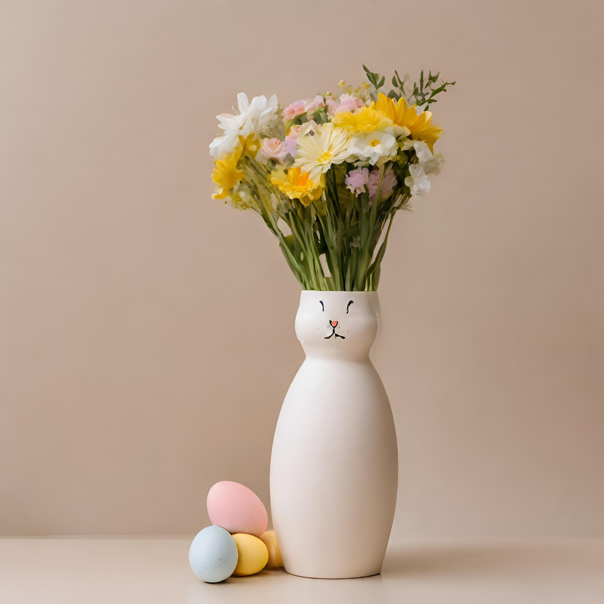 China Whimsical Animal Face Ceramic Vase – Matte Glazed Round Shape VDMK2403184 Manufacturer, Manufacturers