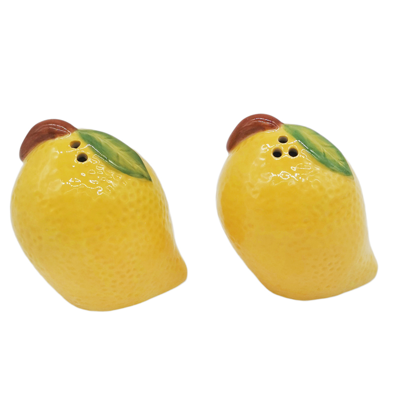 Cheap Sunny Lemon Ceramic Pepper Shakers – Glossy Duo Set, FDA-Tested KDSP0101 Supplier, Suppliers