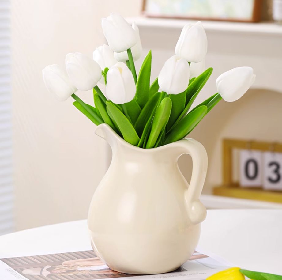 Cheap Elegant Ceramic Pitcher Vase – Glossy Glazed Jug with Handle VDLK2405541 Supplier, Factory
