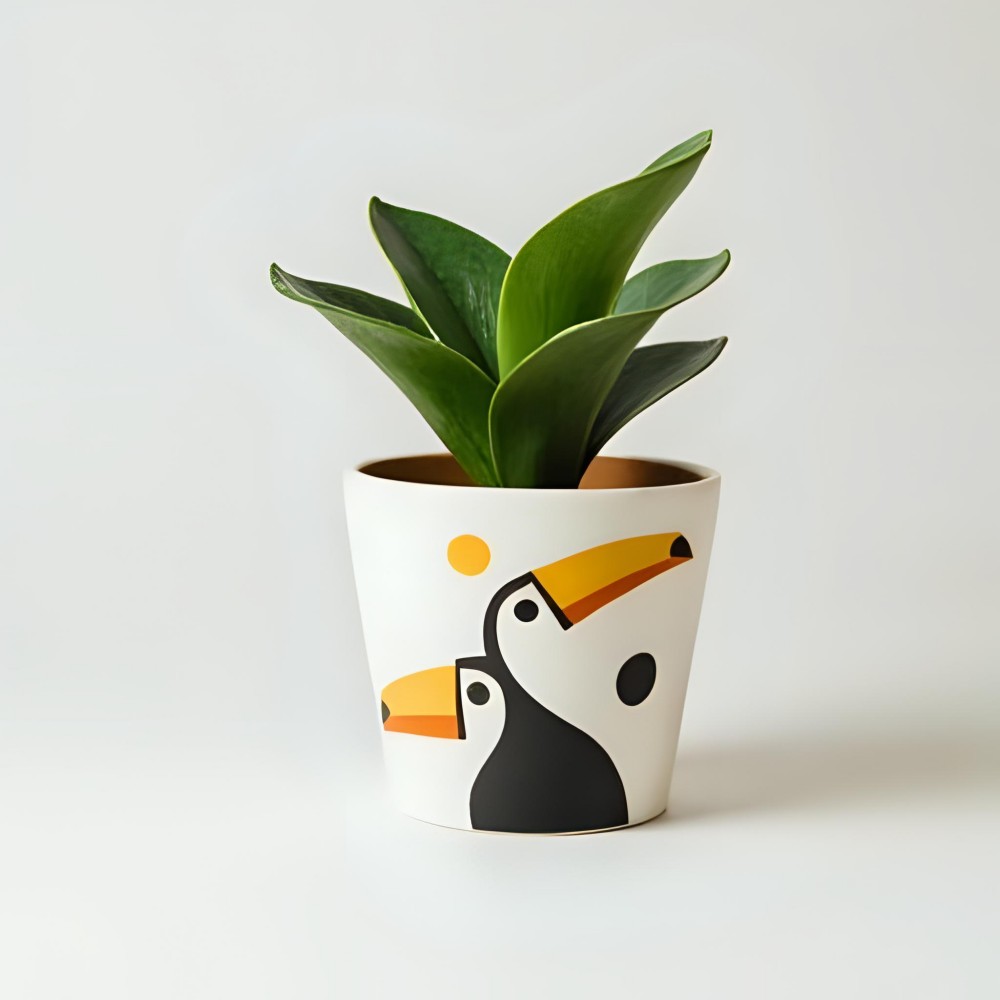 Cheap Cute White Ceramic Toucan Planter for Contemporary Succulent Gardening Decor VDLK4552 Manufacturer, Suppliers