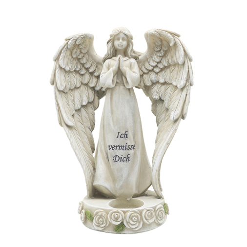 Wholesale legant Resin Angel Statue with Cross for Memorial Gardens LGDC6623 Manufacturer, Suppliers