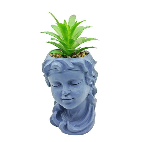 Wholesale Small Cement Flowerpot with Head Statue for Succulents CMV01486 Manufacturer, Suppliers