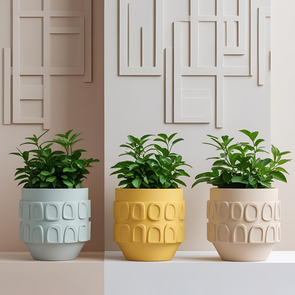 Cheap Nordic Matte Geometric Embossed Ceramic Succulent Flower Pot VDLK4639 Manufacturer, Manufacturers