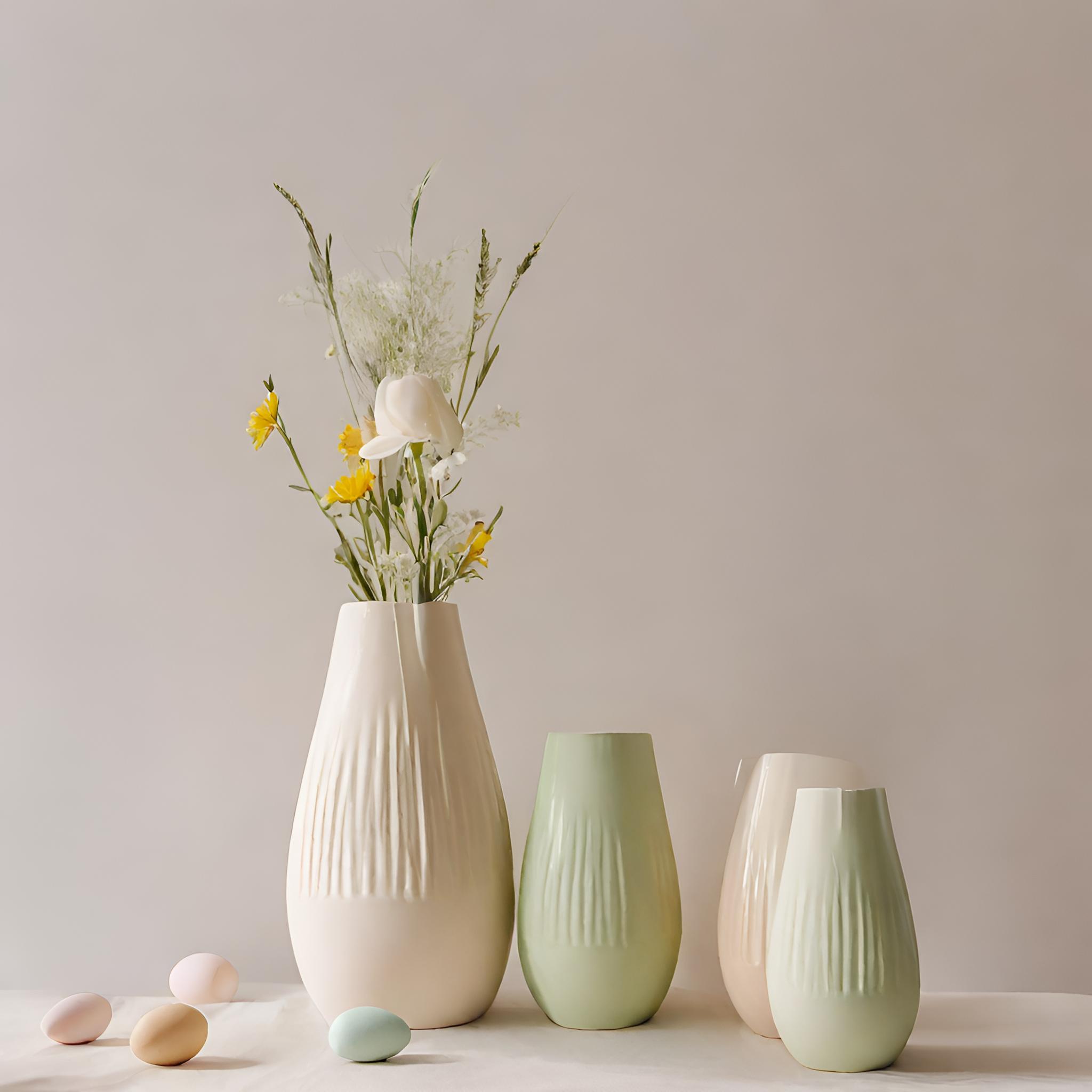 Wholesale Handmade Textured Glaze Ceramic Vase – Classic Style VDMK2403218 Factory, Factories