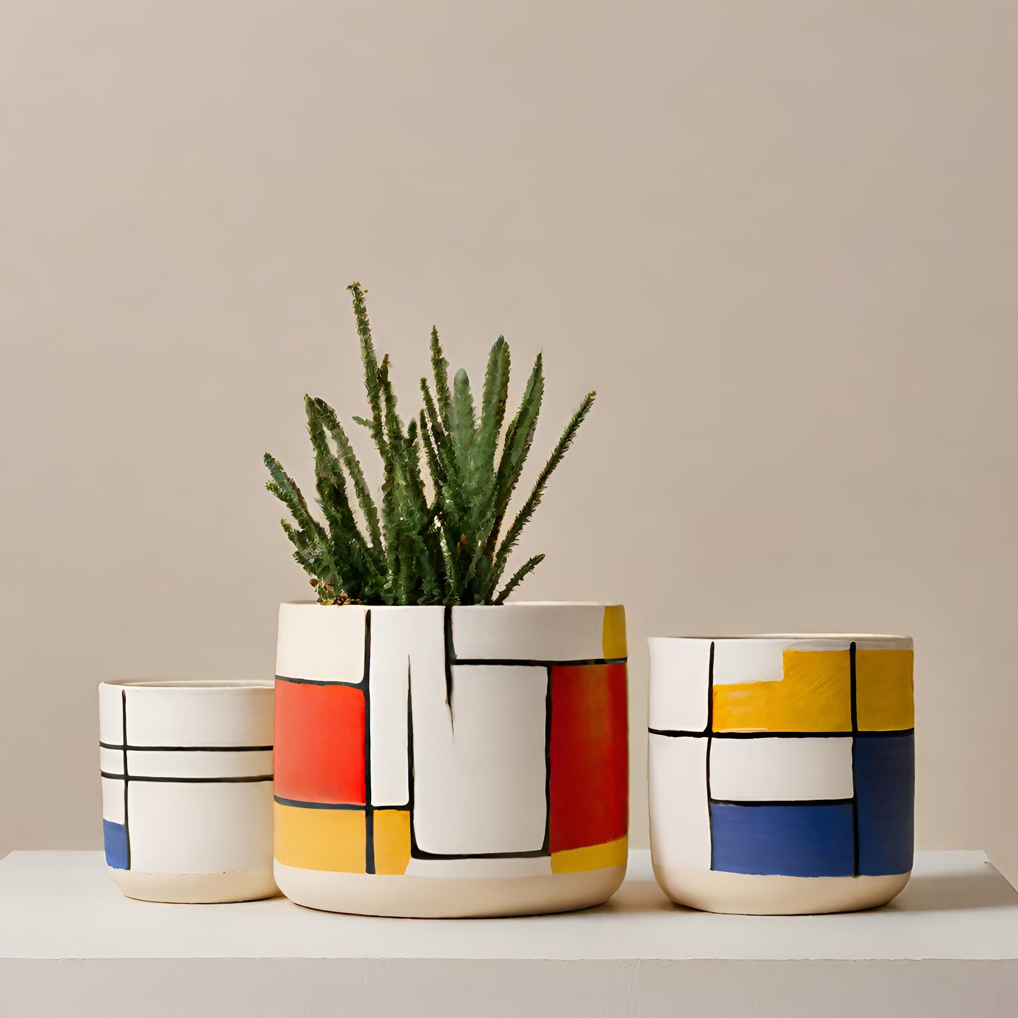 Cheap Montrian Style Ceramic Pots Set of 3 – Perfect for Indoor Use VDMK2403152 Suppliers, Factories