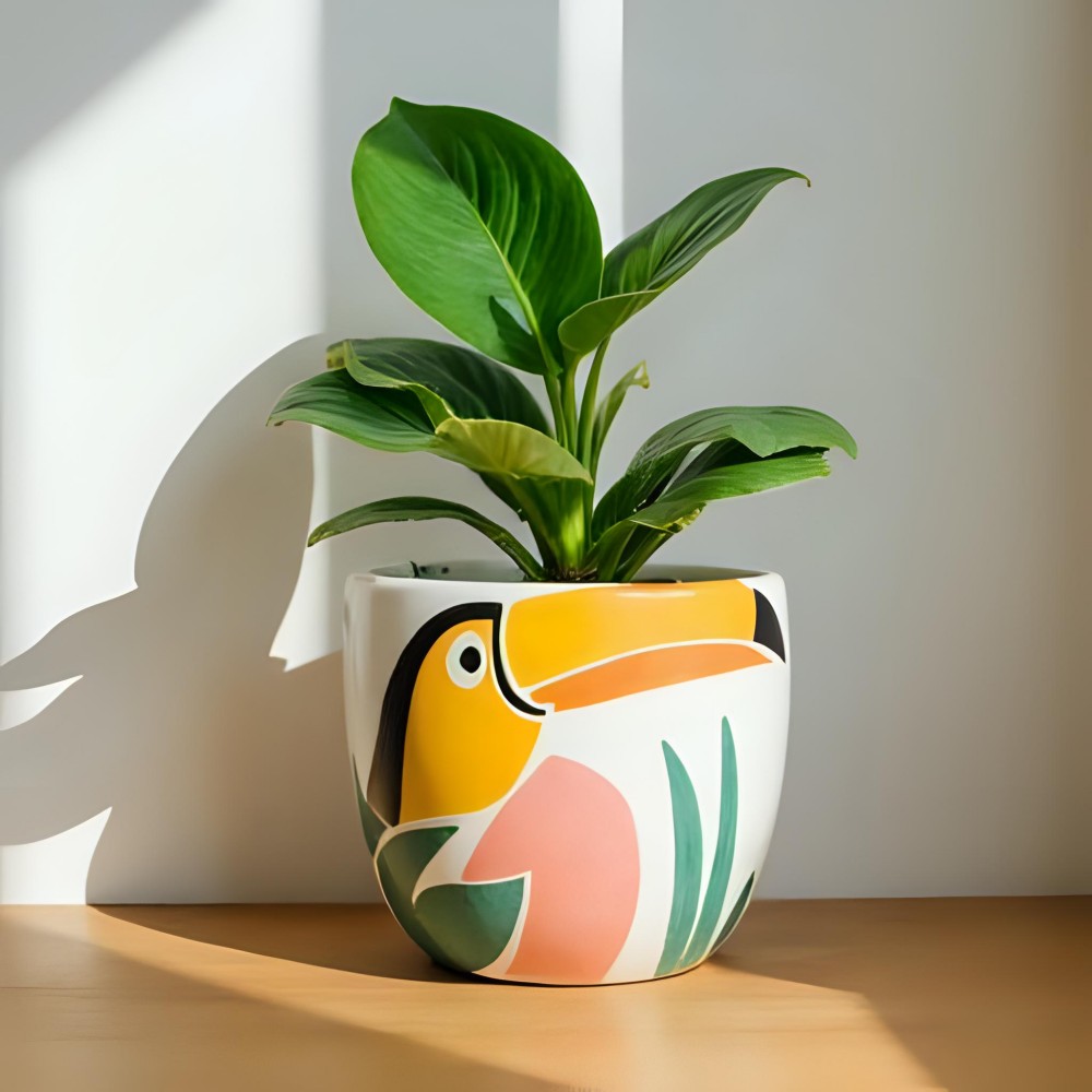 Cheap Stylish Tropical Toucan Ceramic Planter for Home Decor VDLK4553 Suppliers, Factory