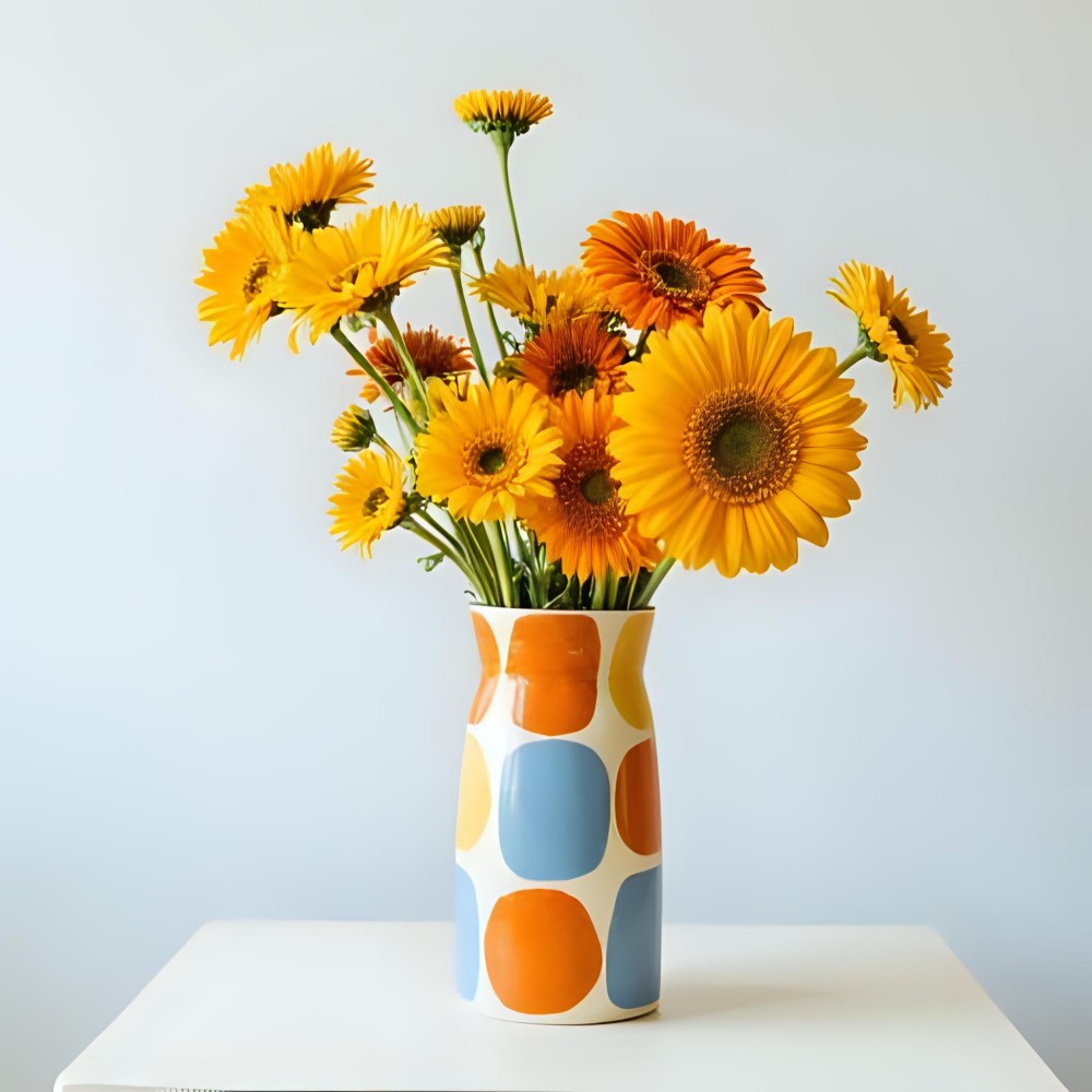 China An interesting soft-color round-patterned glazed ceramic vase for tabletop decoration VDLK5186 Manufacturers, Suppliers
