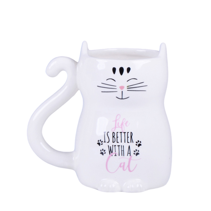 Cheap Artisan Ceramic Mug with Abstract Tail Handle Design KDMC0768 Supplier, Suppliers