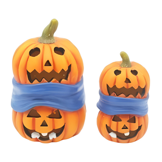 Wholesale Hand-Painted Ceramic Pumpkin with Hollow Skull Face – Halloween Decor HDFS8125 Manufacturer, Factories