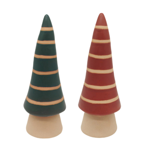Wholesale Set of 2 Modern Ceramic Christmas Trees – Reactive Glazed Finish with Irregular Shapes HDFS7620 Manufacturers, Factories
