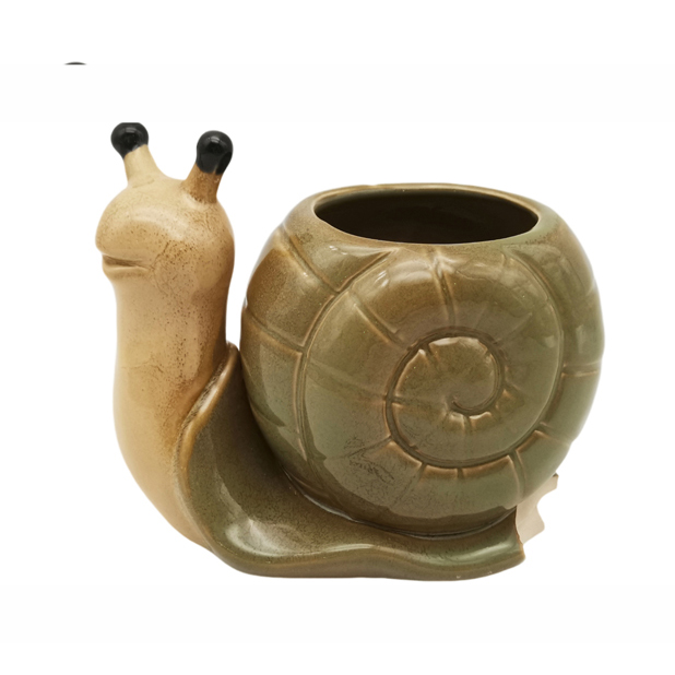 China Sandy Clay Snail-Shaped Ceramic Planter for Unique Garden Decor SWV04388 Factory, Factories