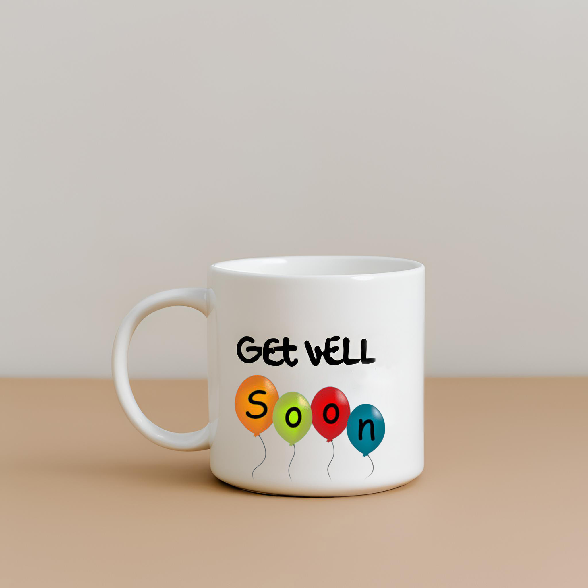 China Get Well Soon Ceramic Mug – Glossy White & Floral Decals VDLK2404910 Suppliers, Factory