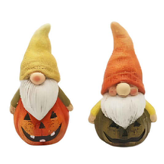Cheap Hand-Painted Ceramic Gnome with Skull On base Design HDFS8140 Manufacturer, Manufacturers