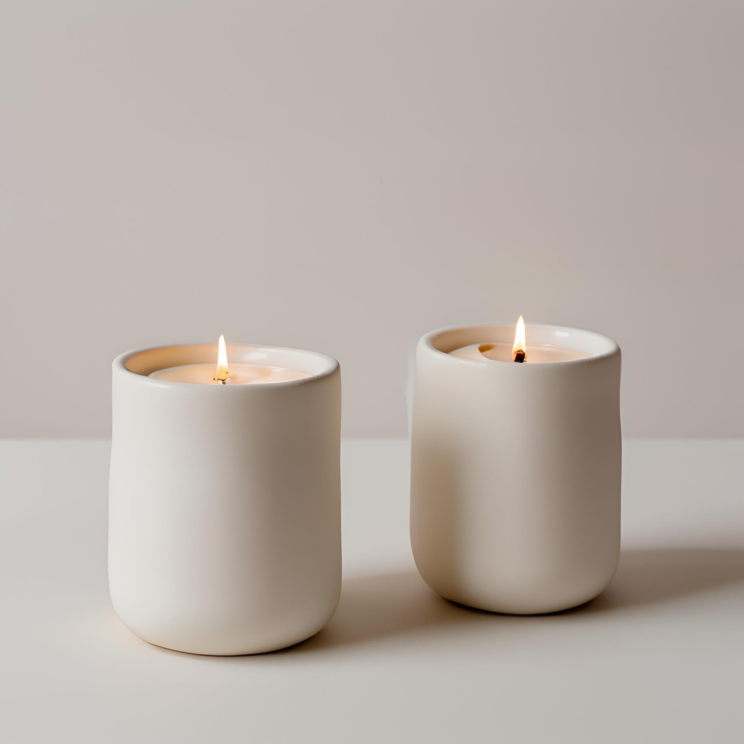 China Minimalist Matte White Ceramic Candle Holders – Set of 2, Sleek and Stylish Design VDLK1928 Manufacturer, Manufacturers