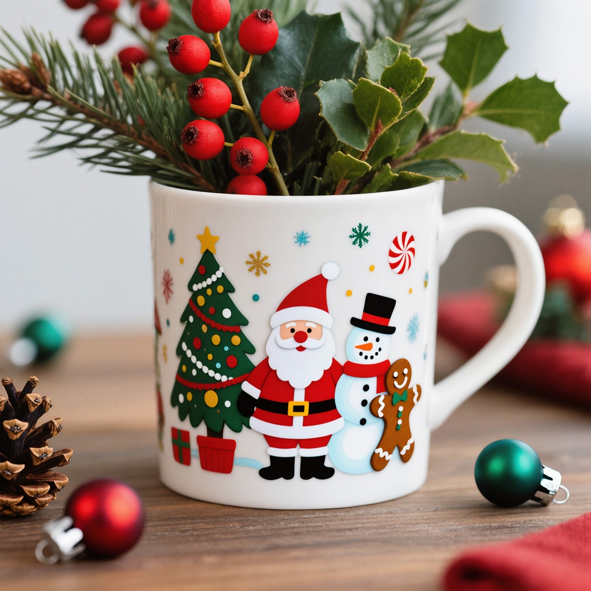 China Christmas cartoon winter character embossed tea cup - family holiday tableware VDLK4900 Manufacturer, Factories