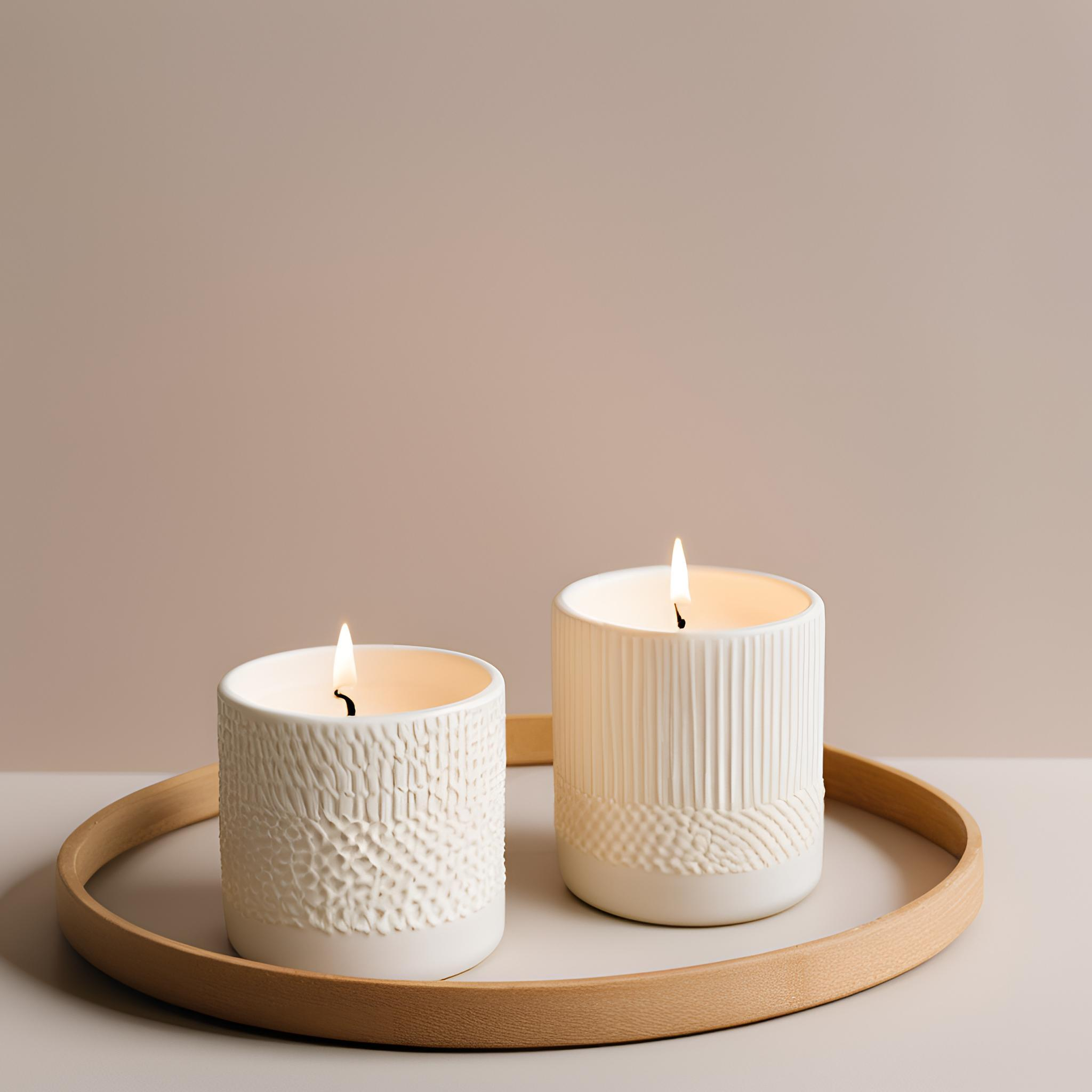 Cheap Sleek Matte White Vertical Stripe Ceramic Candle Holders – Set of 2 for Stylish Home Décor VDLK1940 Manufacturers, Supplier