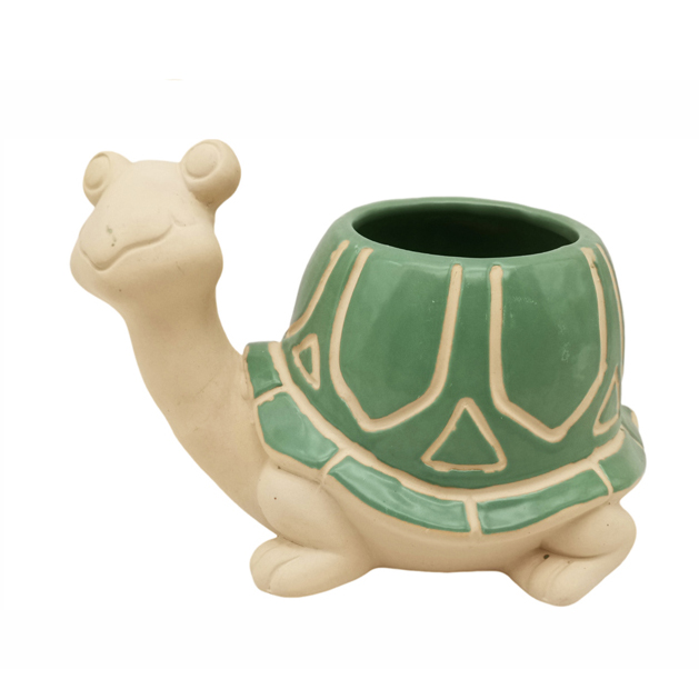 Wholesale Ceramic Turtle Planter with Sandy Clay and Green Back – Nature-Inspired Decor SWV04387 Manufacturers, Suppliers