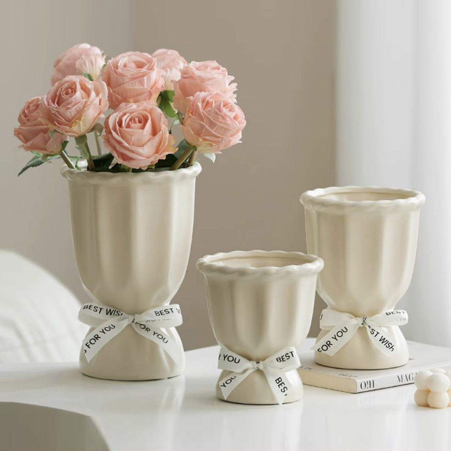 Wholesale Tall Slim Ceramic Vase with High-Gloss Finish VDLK2405544 Manufacturers, Factory