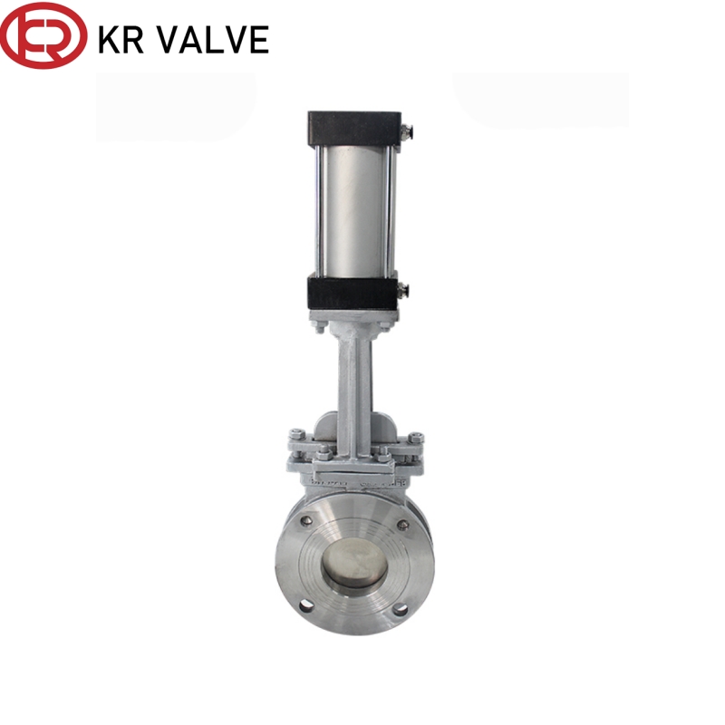 Wholesale SS knife gate valve pneumatic operation flange type Suppliers, Manufacturer