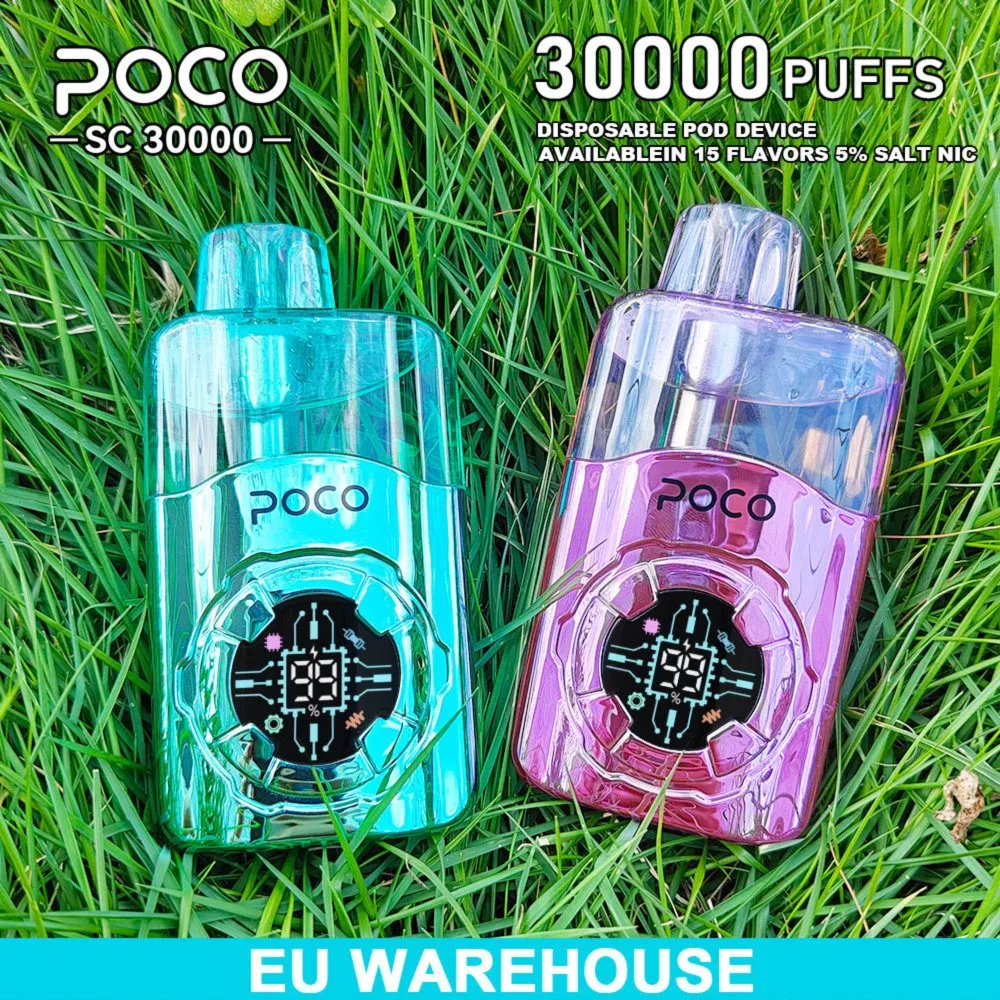 Zero Nicotine Disposable Vape Manufacturing Poco 30000 Puff One Time Use E-Cigarettes