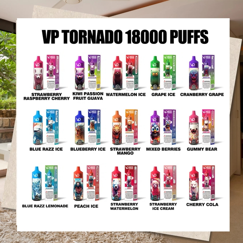 Germany Warehouse Vapanda Tornado 18K Electronic E Cigarette Vape Pen Airflow Adjustable Digital Box Puff Device Kit 40K 50K 90K Disposable Vape