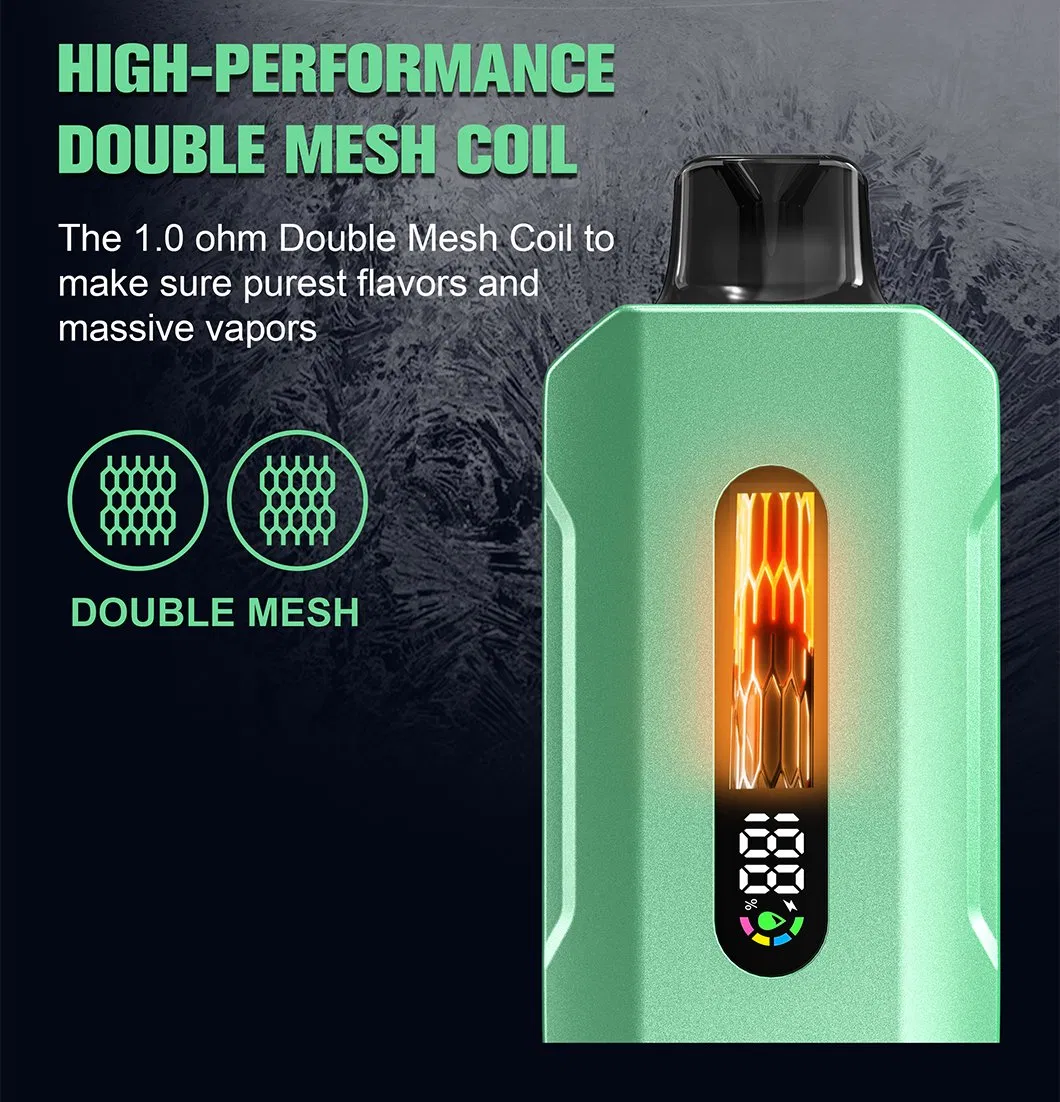Xsl B43-C 25000 Puffs Disposable Vape- 30ml Double Mesh Coil Rechargeable Type-C E-Cigarette with LED Smart Screen