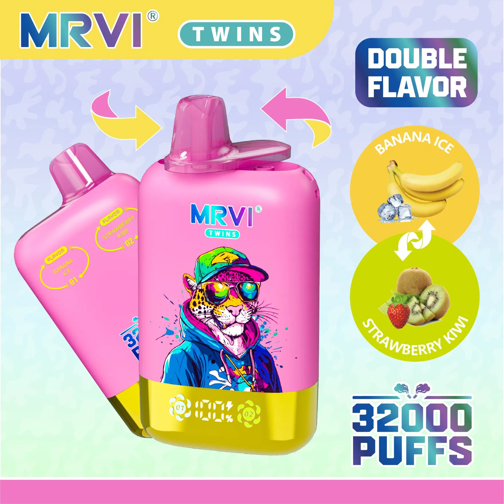 1-3 Delivery Days Mrvi Twins 32000 32K Puffs 2 in 1 Double Flavors Disposable E Cigarette with Adjustable Airflow Puffs EU Warehouse Vapers Puff Vape
