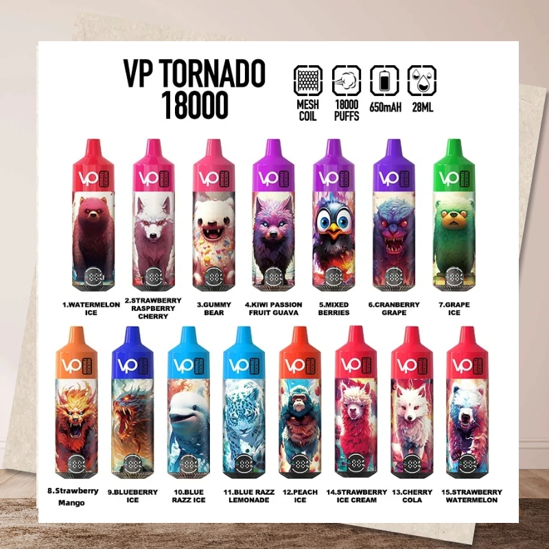 Germany Warehouse Vapanda Tornado 18K Electronic E Cigarette Vape Pen Airflow Adjustable Digital Box Puff Device Kit 40K 50K 90K Disposable Vape