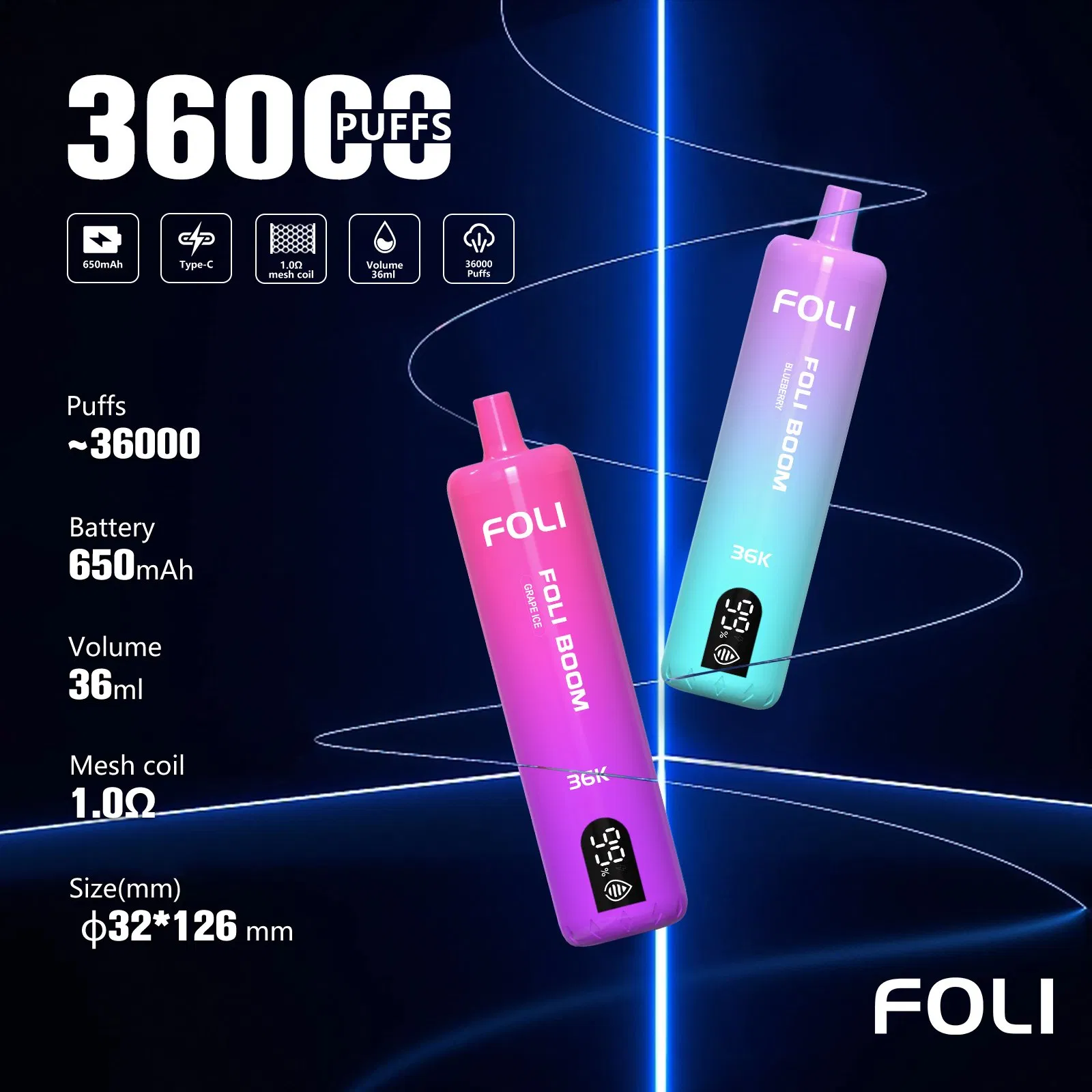 Foli Rechargeable Disposable Vape Pen Factory Vaper 36000 Puff Tornado Vaping OEM E Cigarette Wholesale Cheap Piece Vape 30K 36K Low MOQ Vape EU Warehouse Wape